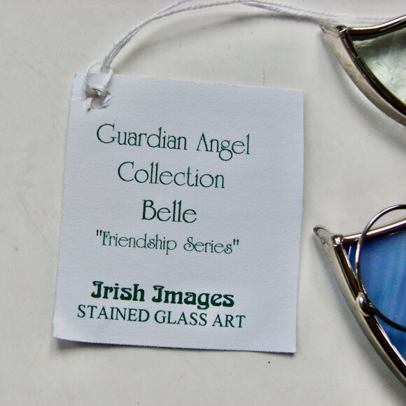 Guardian Angel Stained Glass Christmas Ornament Silver Metal Bell BRAND NEW NWT - Picture 5 of 7